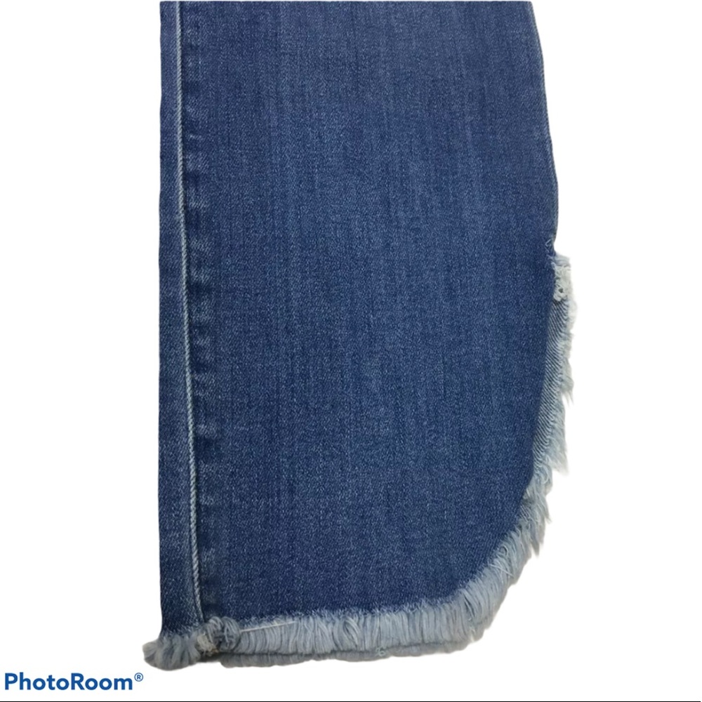 J Brand Jeans High Rise Sawyer Stovepipe Raw Hem Fringe Flat Front - Picture 10 of 14